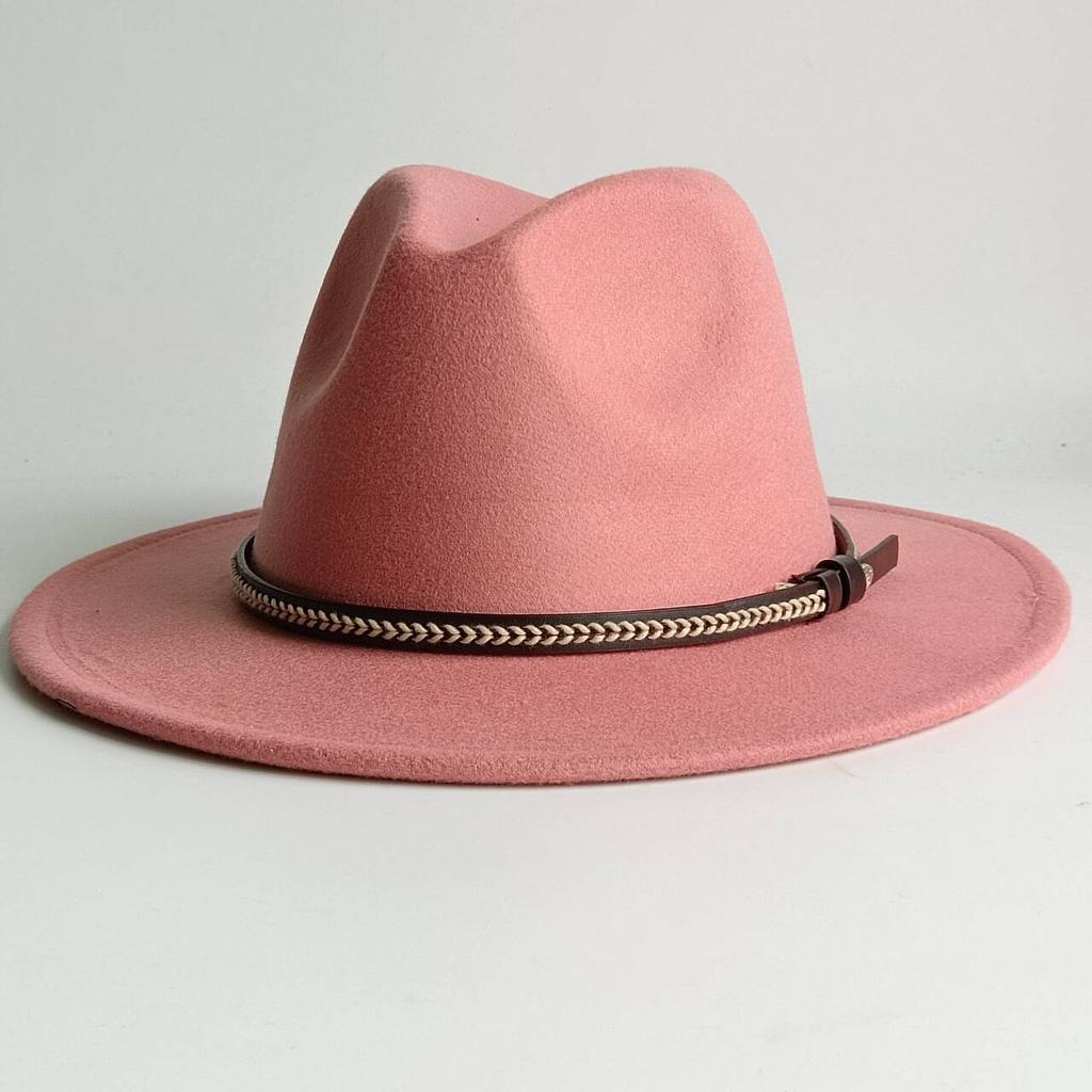 Deep Purple Fedora Felt Hat Men'S And Women'S Universal Solid Color Fedora Hat Women'S  Wide Brim Classic Jazz Hat Church Hat