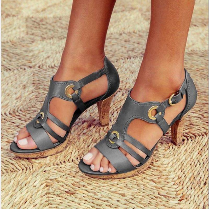 

Plus Size High Heel Women s Sandals - 2022 Summer Collection, Taizhou. 40 серый