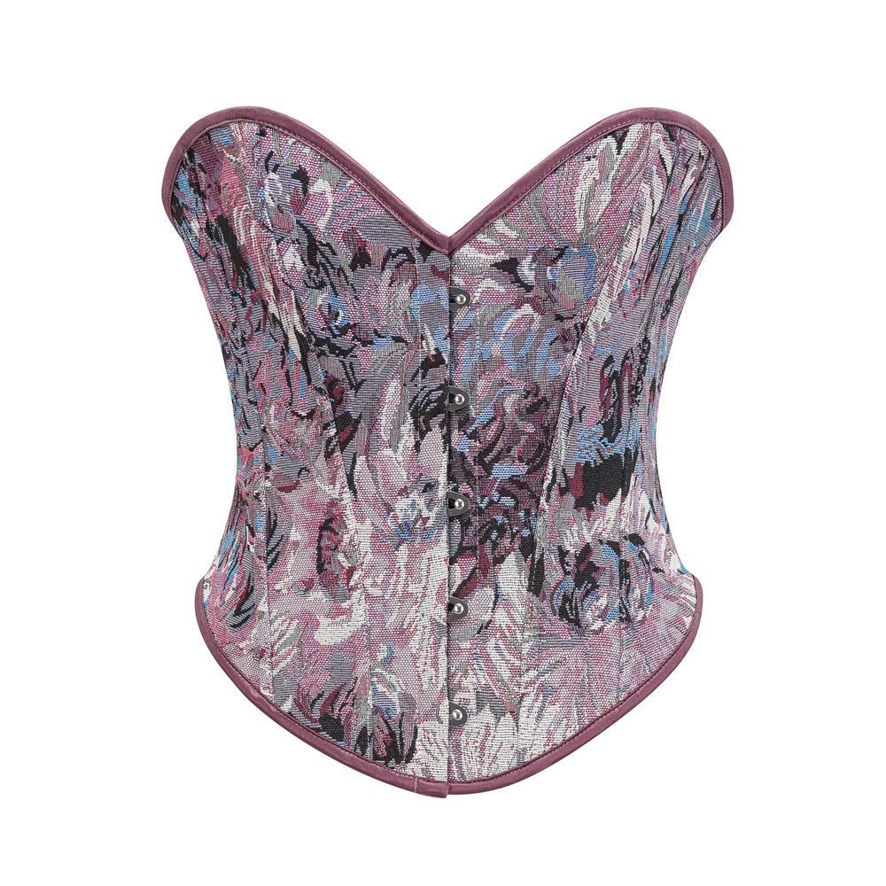 Vintage Monet Oil Painting Print Strapless Boned Corset Shapewear Cami Top For Women