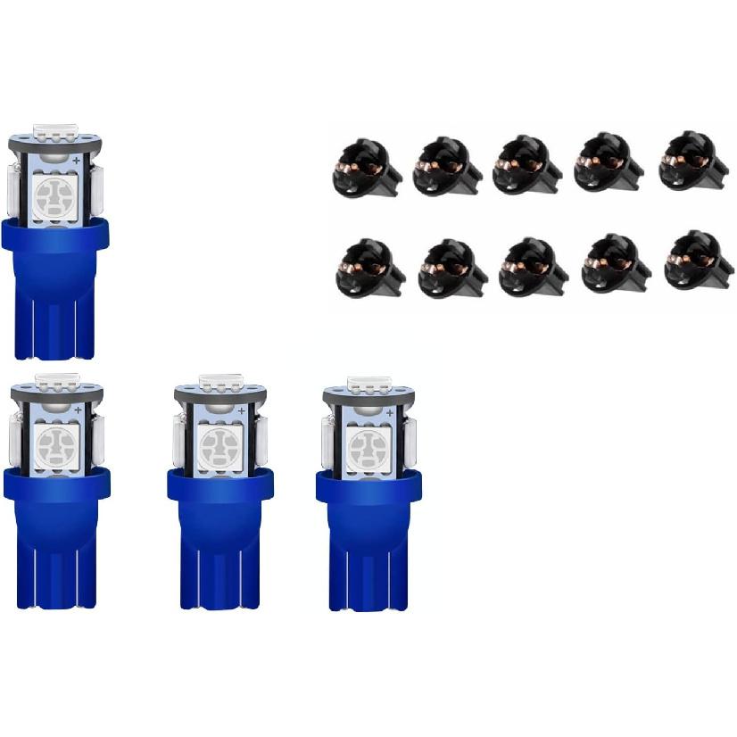 10Pack T10 194 168 LED Light Bulb PC194 PC195 PC160 PC161 PC168 Instrument Panel Gauge Cluster Dashboard Automotive Light Bulb Bright Blue