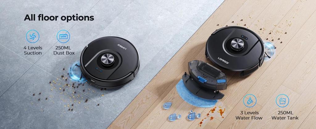 New Laresar 01 Robot Vacuum Cleaner Mop LDS Lidar Navigation 5000Pa Smart Planned Mapping Home Floor Washing Carpet Pet Hair Clean