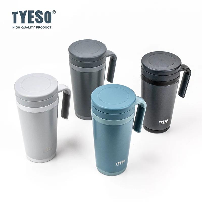 TYESO Stainless Steel Insulation Cup Vacuum Insulation and Cold Insulation Conical Office Cup Handle High Appearance Cup Perfect