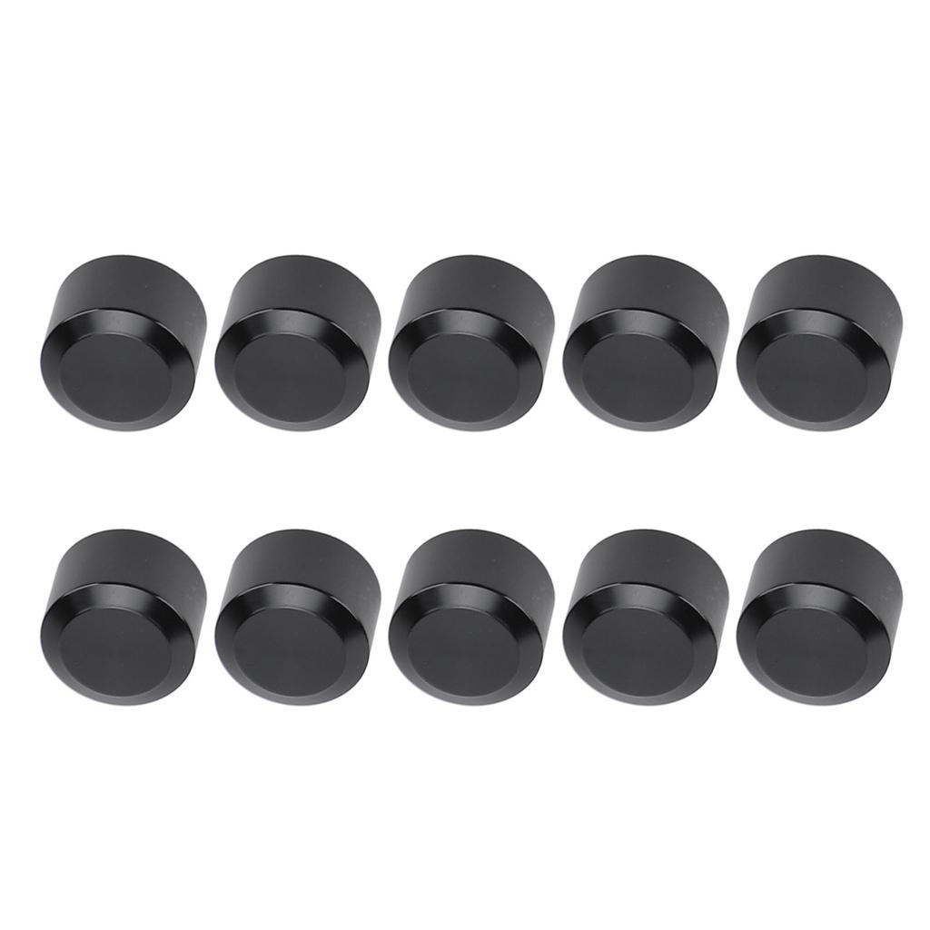 10PCS Motorcycle Head Bolt Cover Black Flat CNC Aluminum Engine Screw Topper Covers Caps Universal