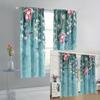 2 Stück Ganzjahres Universal Bunt Floral Blumen Romantisch Floral Digital Bedruckte Vorhänge Stangentasche Vorhang Wohnzimmer Dekor