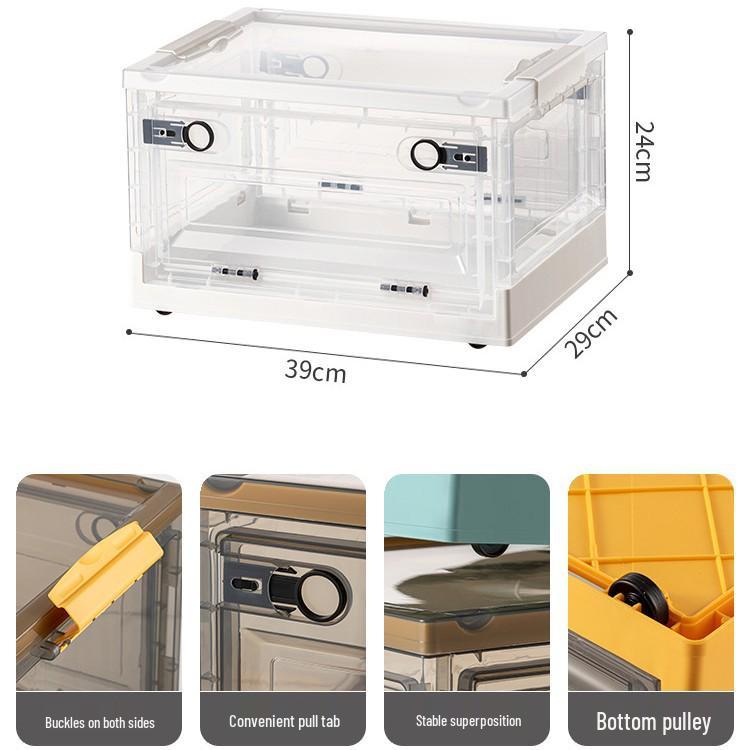 Large Outdoor Portable Transparent Foldable Storage Box for Clothes, Toys, Snacks, Books - Dustproof and Ideal for Home Use.
