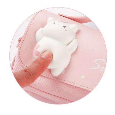 Cute Cat Decompression Double-Layer Pencil Bag Portable Girl Kawaii Stationery