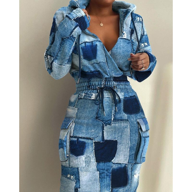 GMXIA Damenmode Herbst Winter Langarm V-Ausschnitt Freizeitkleider