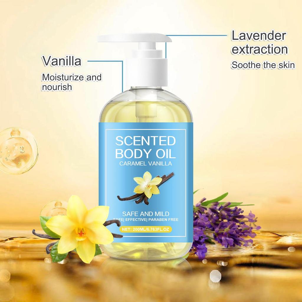 Scented Body Oil-Increase Skin Elasticity-Reduce Dried Lines And Fine Lines-Make Skin Smooth-uitable for All Skin Types, 200ml