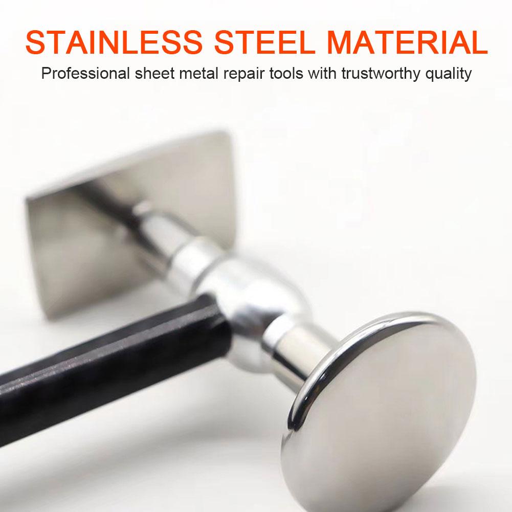Car Dent Repair Tool Stainless Steel Dent Repair Hammer Can Replace Head Dent Pit Free Sheet Metal Repair Tool M8 Thread