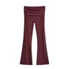Spicy Girl Slim-Fit Micro-Flare Elastic Waist Pants for Women - Ribbed and Versatile Spring Casual Wear