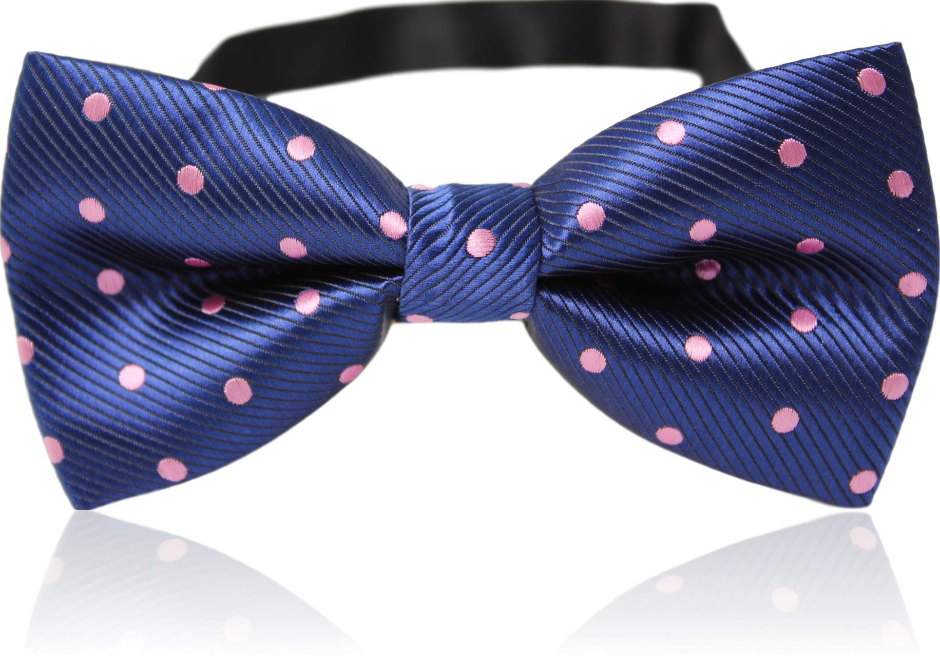

[Best Item] Bow Tie for Men and Kids, Polka Dot, BlueNavy, One-Touch Tie, Ribbon Tie, Hook Tie, Navy Blue g2-11
