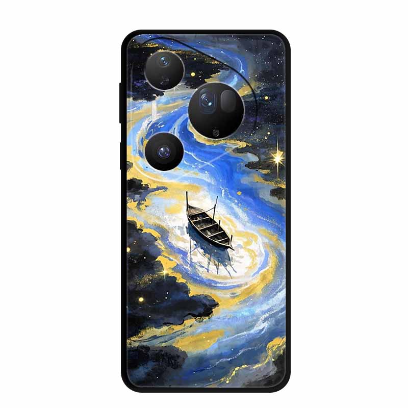 Flower Phone Case For Huawei Pura 70 80 Pro Plus Silicone TPU Cover for Pura80 Pro+ Pura70 Ultra Para Black Back Soft Protector