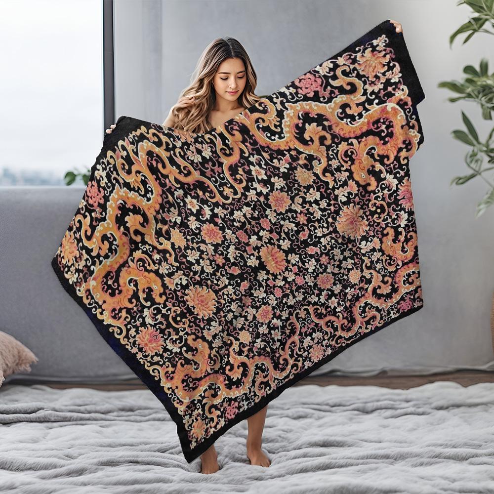 Floral Paisley Pattern Fleece Blanket Soft Warm Throw Bed Sofa Decorative Cushion Cover Gift