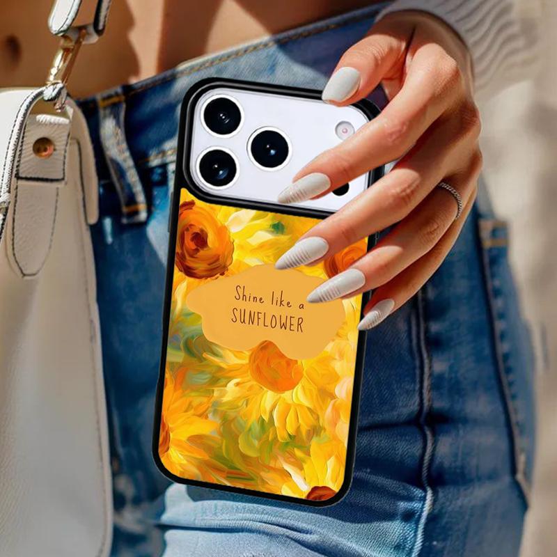 

Beautiful Yellow Sunflower soft Phone Case For iPhone 17 Air 14 15 13 12 Max Cover For Apple 14 15 16 16e 11 Pro Max Plus Coque iPhone 11pro max