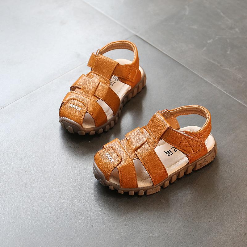 Summer Boys Sandals PU Leather Retro Casual Gladiator Roman Beach Shoes Toddler Boy Cut-outs Soft Soles Kids Shoes Flats H06161