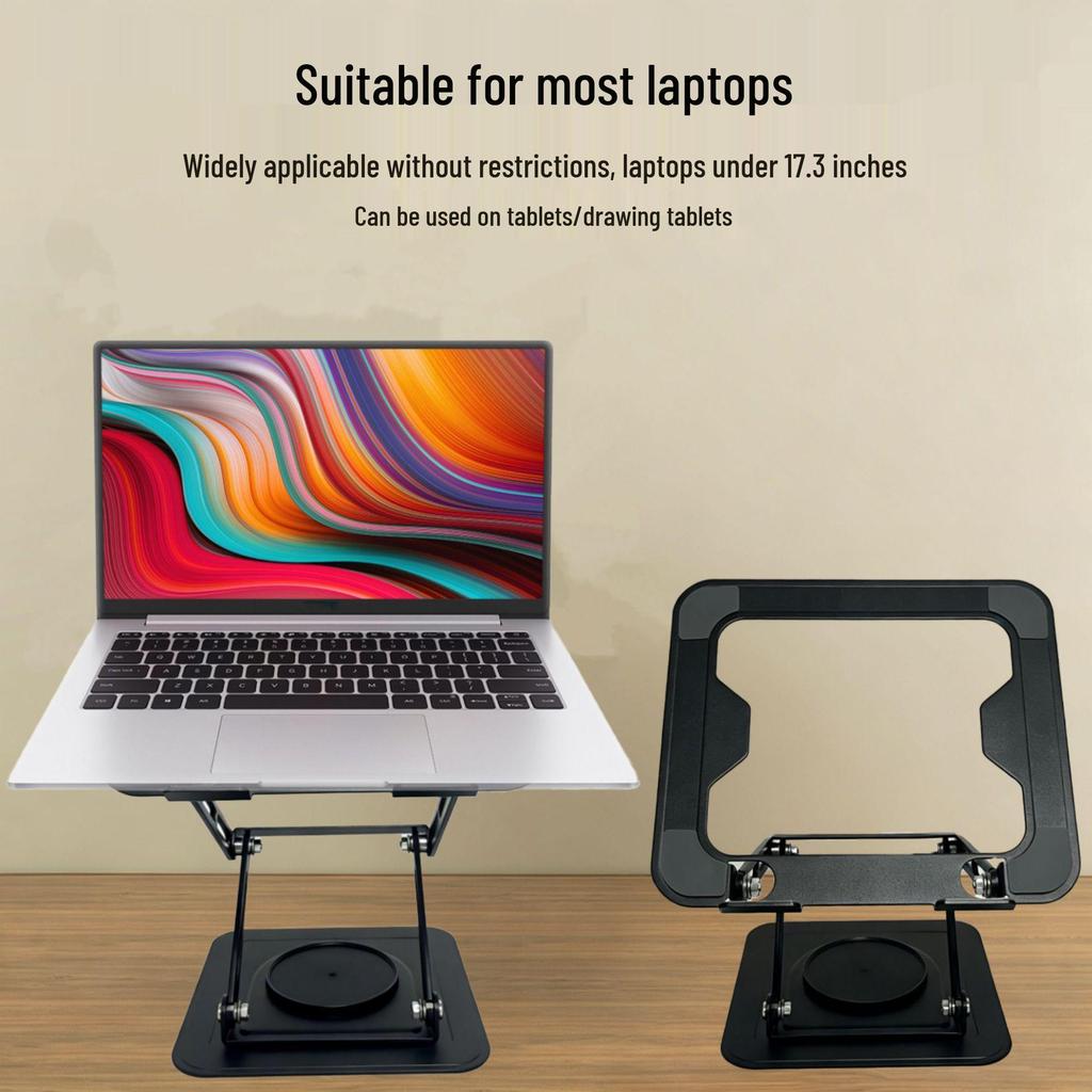 Adjustable Dual Foldable Laptop and Tablet Cooling Stand with 360° Rotation