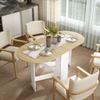 Folding Dining Table, Oval, Seats up to 6, Natural Wood