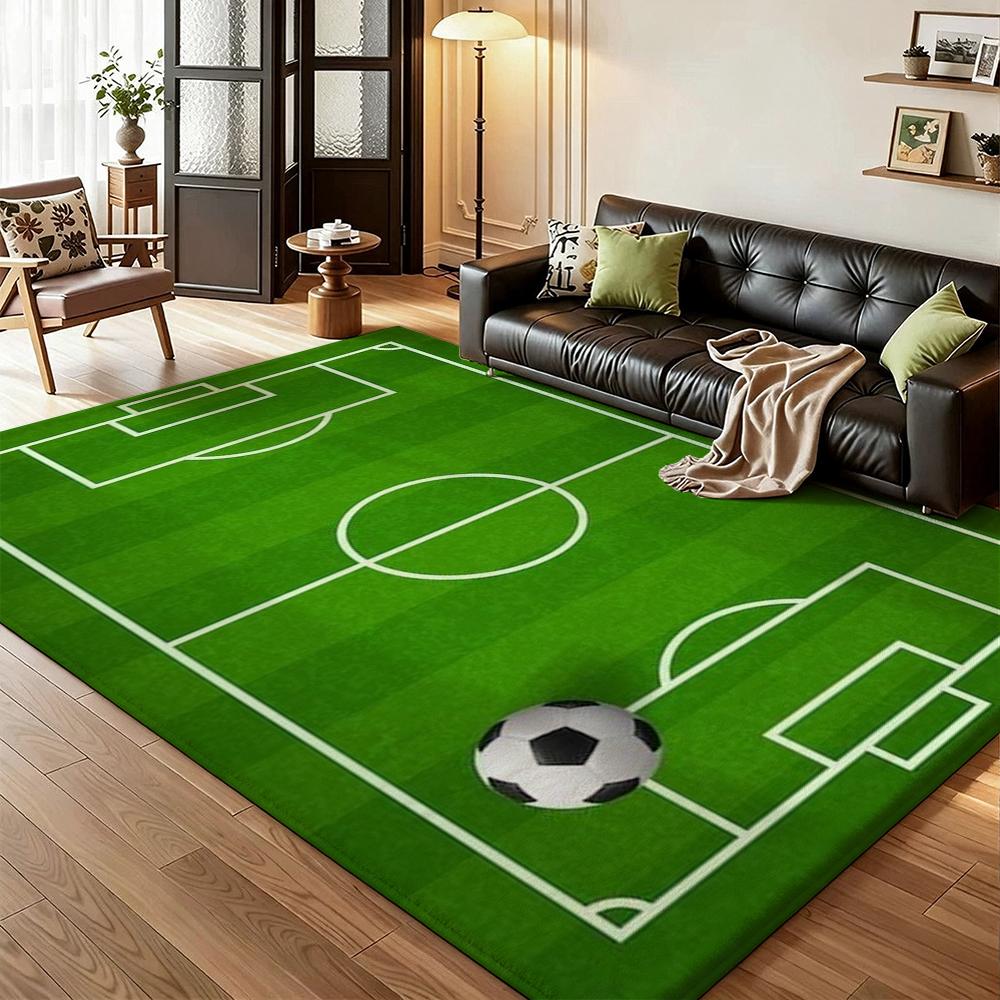 Soccer Ball Water Splash Print Theme Rug Soft Texture Nonslip Carpet For Hallway Balcony Study Home Party Decor Christmas Gift