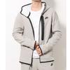 Nike Solid Color Print Logo Zip Hoodie Long Sleeve Sweatshirt Men Tops Pebble-Gray DQ4802-016