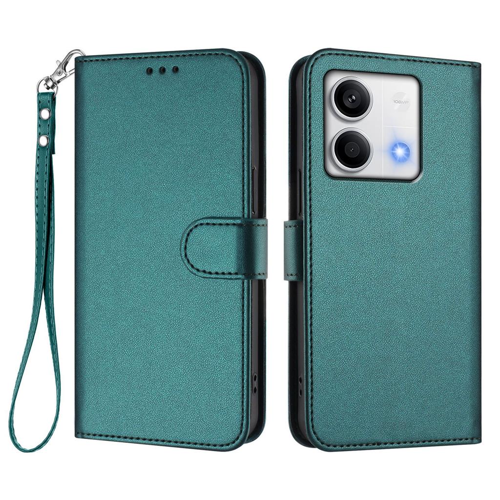 For Xiaomi Redmi Note 13 5G (China)/Xiaomi Redmi Note 13 5G Leather Case Wallet Stand Phone Cover with Wrist Strap