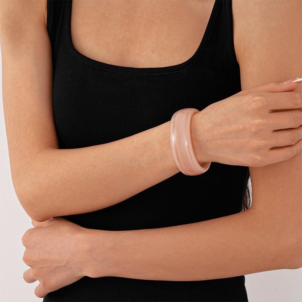 Geometric Acrylic Bangle Hip Hop Retro Hand Ring Fashion Irregular Wide Bracelet  Women
