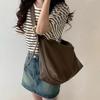 Solid Color PU Shoulder Bag Large Capacity Sports Crossbody Bag Fitness Training Bag  Men