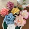 1pc women's artificial peony camellia flower hairpin, large resort style duckbill clip flower side clip hair ornament headdress