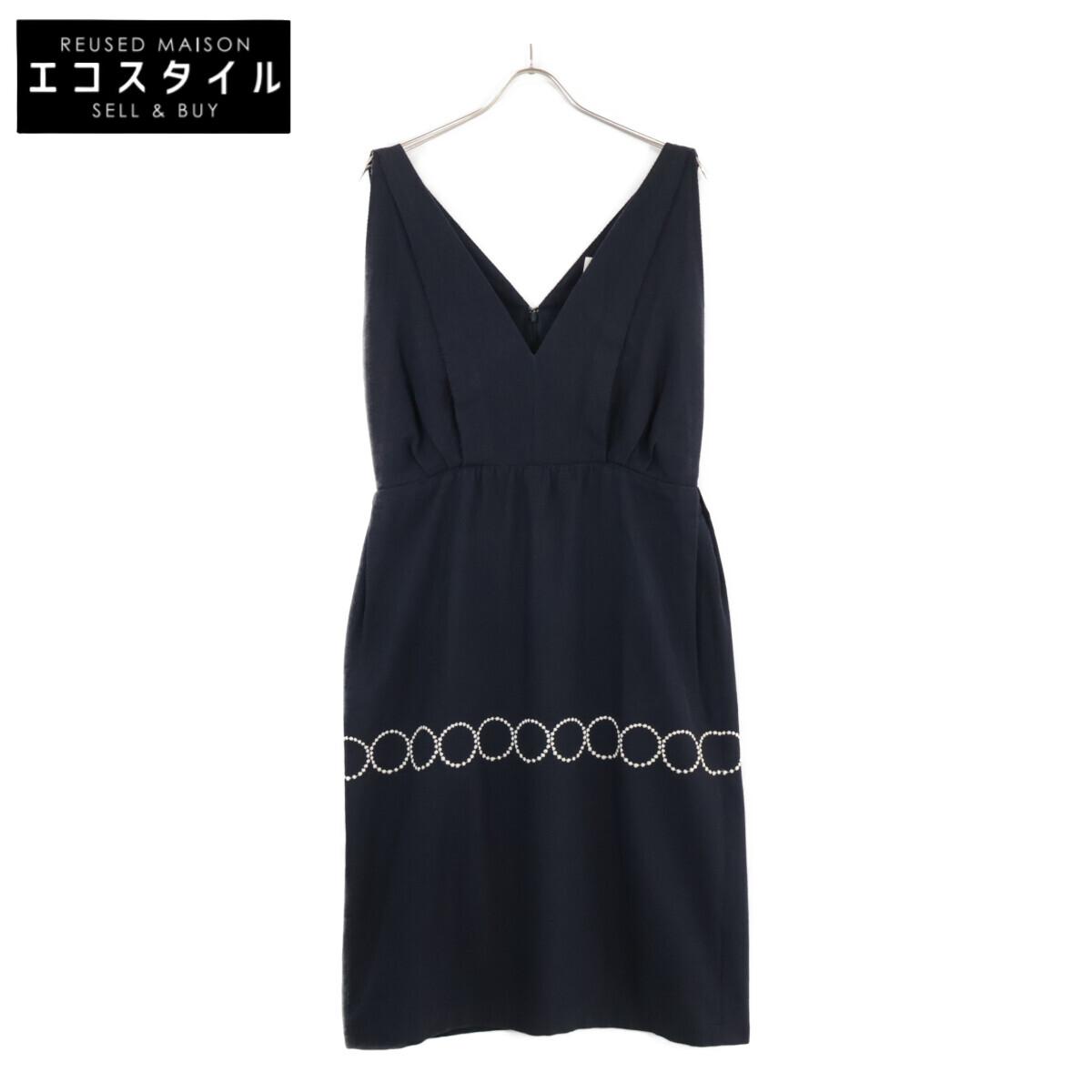 

mina perhonen Navy 14Stainless Steel Stainless Steel3105 Sleeveless One-Piece dress 38 NavyUsed