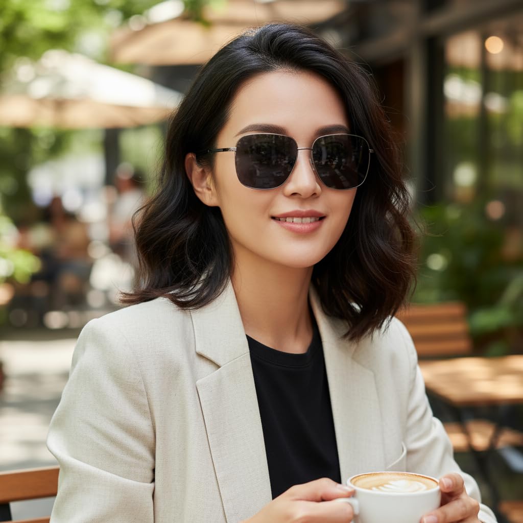 Nexidust Polarized Retro UV400 Ideal for Driving and Classic Frame Frame with Men's Sunglasses, Design, High-Definition Vision, Protection,