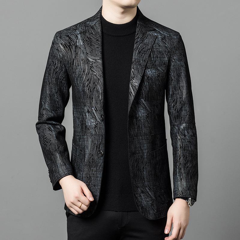 

Новое пальто из натуральной кожи, мужская кожаная куртка с воротником из дубленки, модный мужской короткий топ L