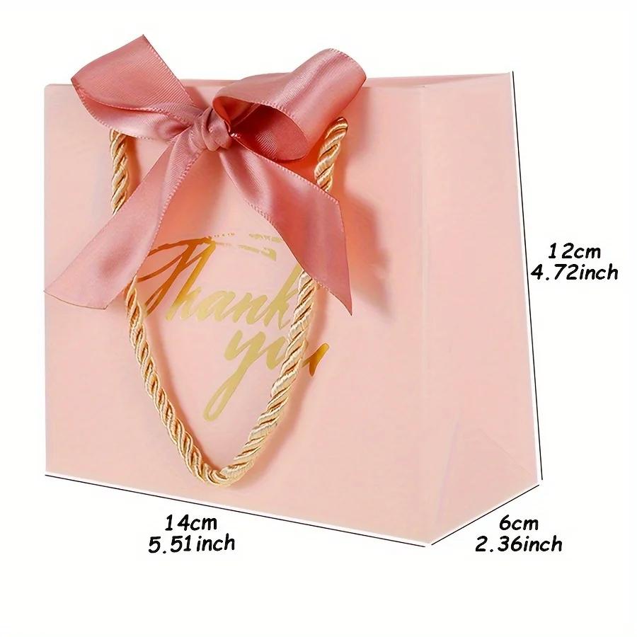 6pcs Thank You Gift Paper Bag Pink White Red Black Gift Packaging Bag for Wedding Bridal Shower Birthday Bachelor Party JXB