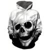 3D Printed Skull Blood Hoodie For Men Retro Skeleton Pattern Long Sleeve Tops Casual Sweatshirt Harajuku Pullover Loose Hoodies