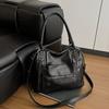 New retro style multi-bag handbag large capacity soft washed leather messenger bag solid color tote bag