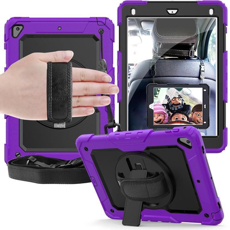 Silicone PC Rotating Stand Case With Hand Strap IPad Pro 11 Inch 2020 Air 4 10.9 Mini 5 9.7 10.2 10.5