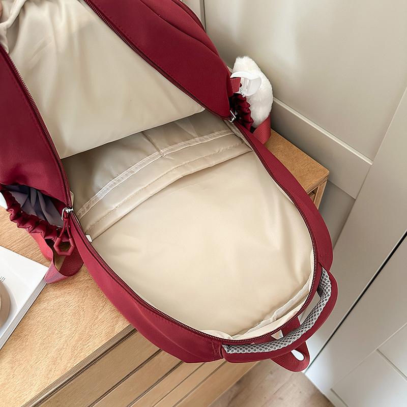 Girls Letter Backpack High School Students Schoolbag