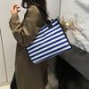 Fashionable Large Capacity Tote Bag For Women In Black Red And Blue Stylish Canvas Design