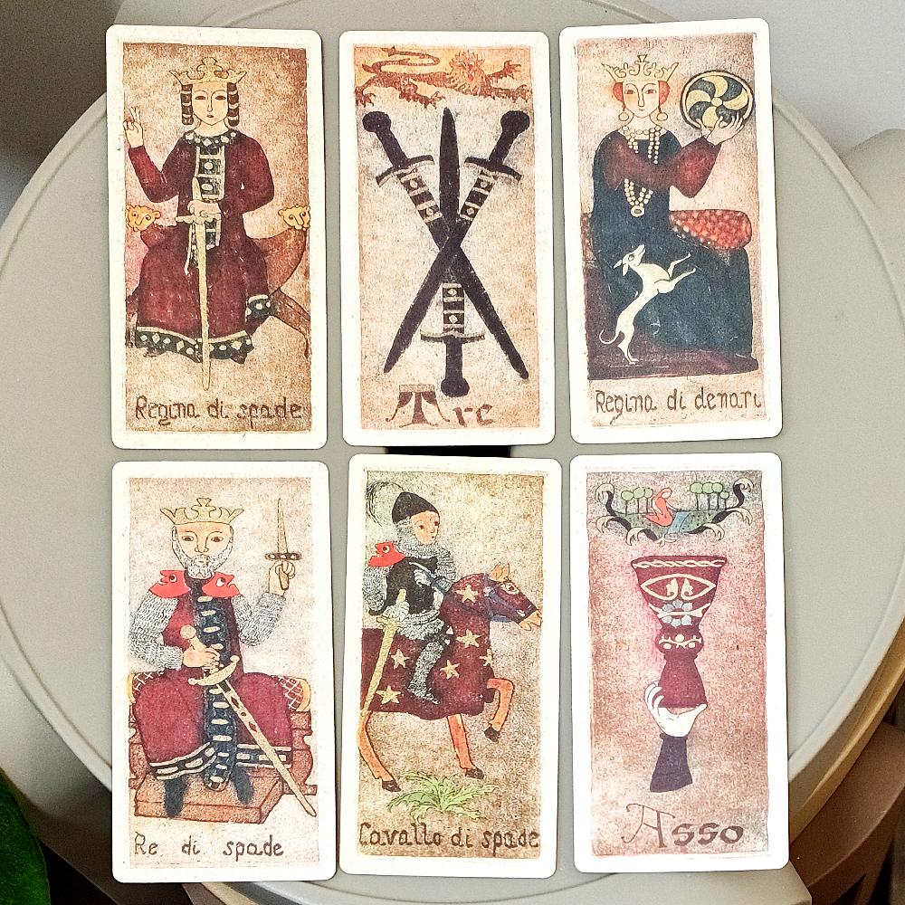 11*5.5cm Włoskie Karty Tarota Malowane Ręcznie – La Corte Dei Tarocchi – Talia 78 Kart