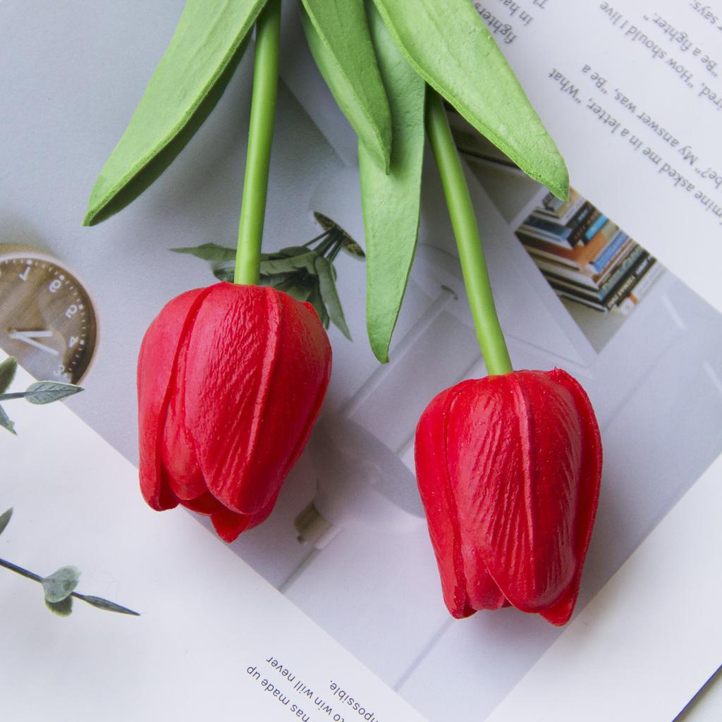 Real Touch Multicolor Artificial Tulips, Fake Tulip Flowers for Home Wedding Decor