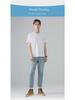 Men's Slim Fit White Supima Cotton Short-Sleeve T-Shirt, Round Neck, Lightweight Summer Style