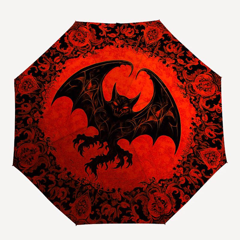 Spooky Bat Design Halloween Decorative RugUmbrella, Portable 3-Fold Umbrella for Men & Women,Christmas Gift ES333