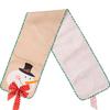 Charming Burlap Christmas Table Decor With Striped Edges Adorned With Whimsical Snowman And Characters Santa