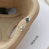 S999 Sterling Silver Asymmetrical Sun Moon Star Stud Earrings with Enamel Design for Women