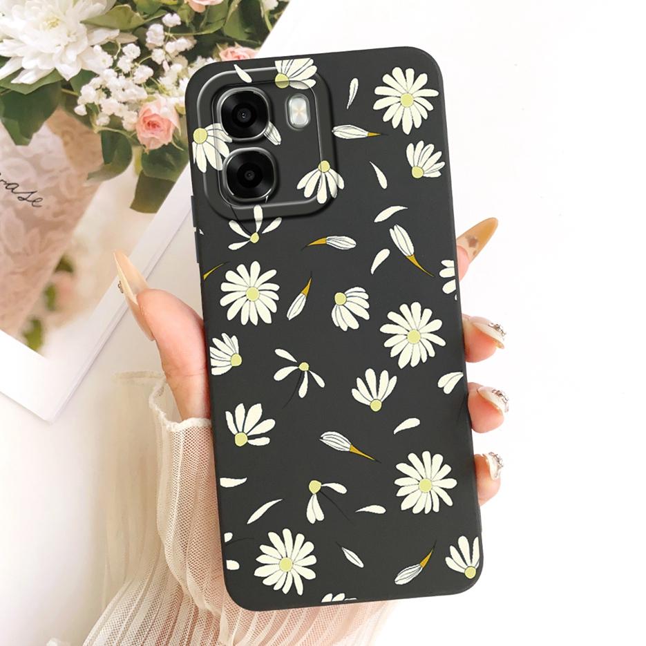 For Oppo A6 4G Case Oppo A6x 5G CPH2783 Pretty Girl Sunflowers Painted Cover Soft Silicone Case For Oppo A6x 4G OppoA6 5G Fundas