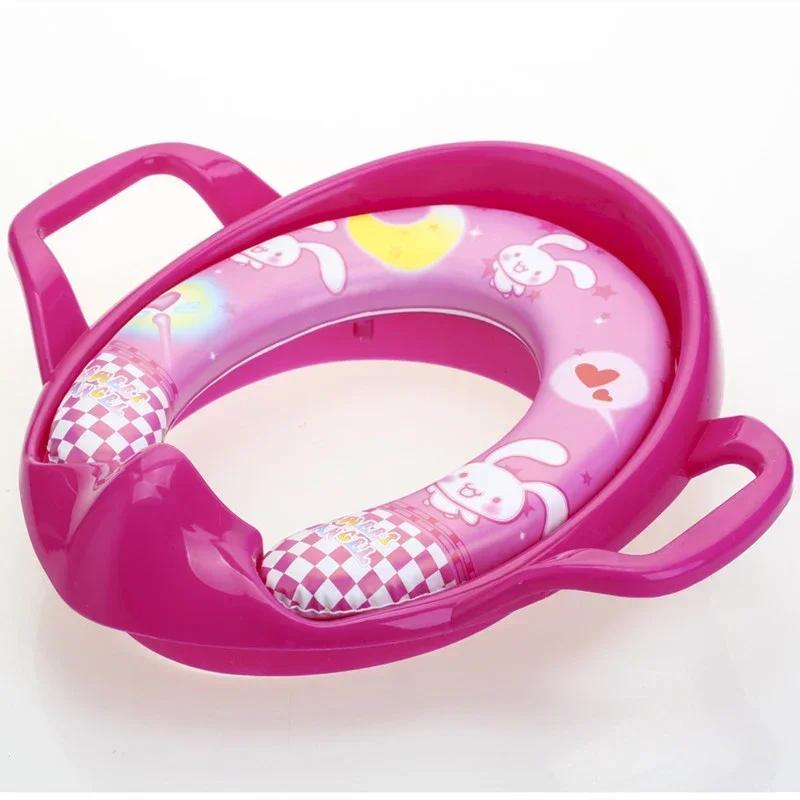 Portable Baby Toilet Seat Soft Cartoon Potty Chair Non-Slip Training Seat Cover for Toddler Boys Girls Travel Home Bathroom Use