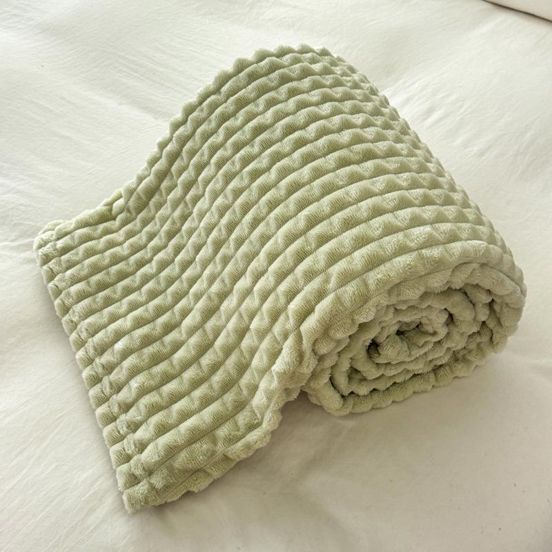 

Thickened Faux Rabbit Fur Plush Ribbed Blanket - Solid Color Sofa Throw & Office Nap Essential 70*100CM