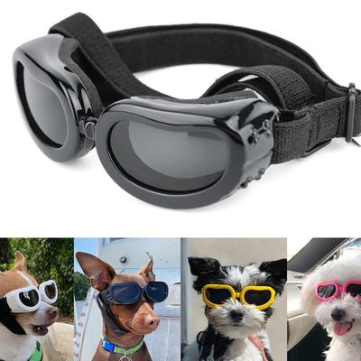 1PC barevné sluneční brýle pro malé psy Větruodolné brýle proti zamlžování Nastavitelný popruh Sluneční brýle pro domácí mazlíčky UV ochrana Příslušenství pro psy