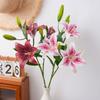 67cm Künstliche Lilienblume 2 Köpfe Seiden-Fälschung Lilienstrauß DIY 3D-Druck Hochzeits-Brautstrauß für Zuhause Hochzeitsdekoration