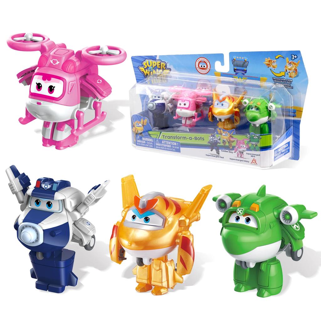 Super Wings 14-Pack Transforming Toys 2 Inch Airplane Collector Character with Dinosaur Mini Action Figure Kids Gift