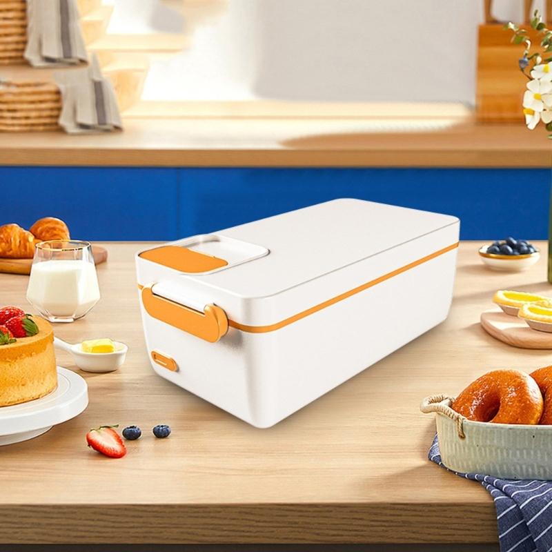 Portable Electric Lunch Box 1L Capacity Thermal Food Warmers Lunch Heating Box For Work School Camping And Home Use