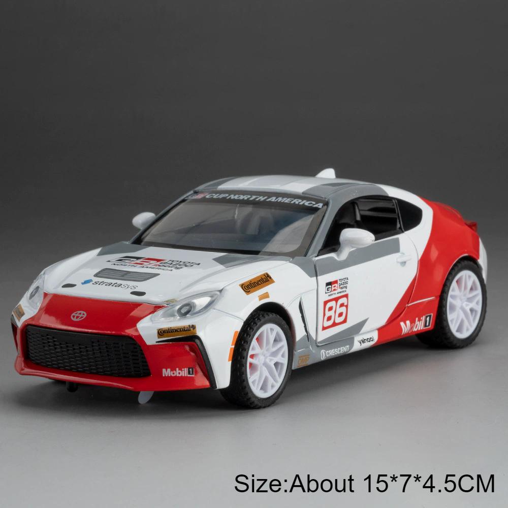 1:32 Scale Highlander GR86 Sports Car Model Toy Metal Diecast Pull Back Miniature Vehicle Sound Light Models Collection Gift Boy